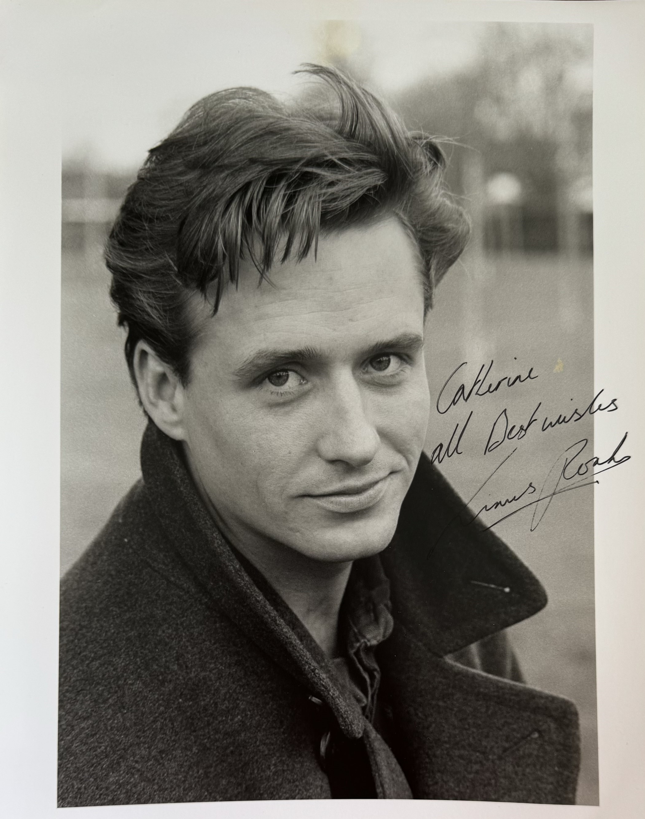 Linus Roache signed 10x8inch black and white photo. Dedicated. Good condition Est.