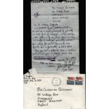 Johnny Sheffield ALS with original mailing envelope. Good condition Est.