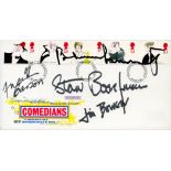 Frank Carson, Stan Boardman and Jim Bowen signed Comedians FDC. 23/4/1998 Mansfield FDI postmark.