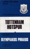 Football Tottenham Hotspur v Olympiakos Piraeus vintage programme U.E.F.A Cup 2nd Round 1st Leg