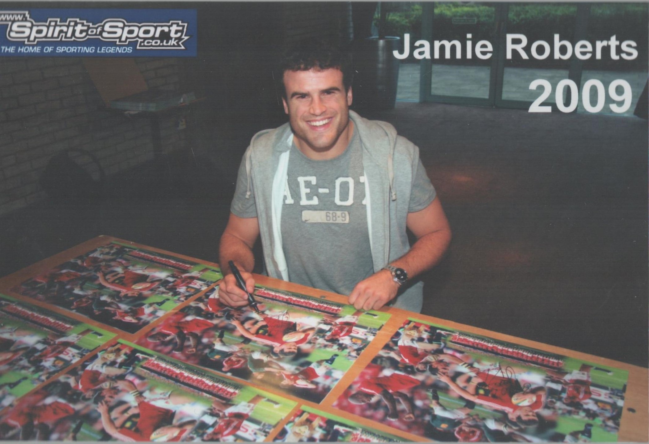 Jamie Roberts - British Lions 2009 limited edition signed photo montage with signing photo For those - Image 2 of 2