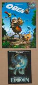 Collection 2 x Animated Films German Version. Signed Dirk Bach 'OBEN' Disney ('UP'). Signed Arthur