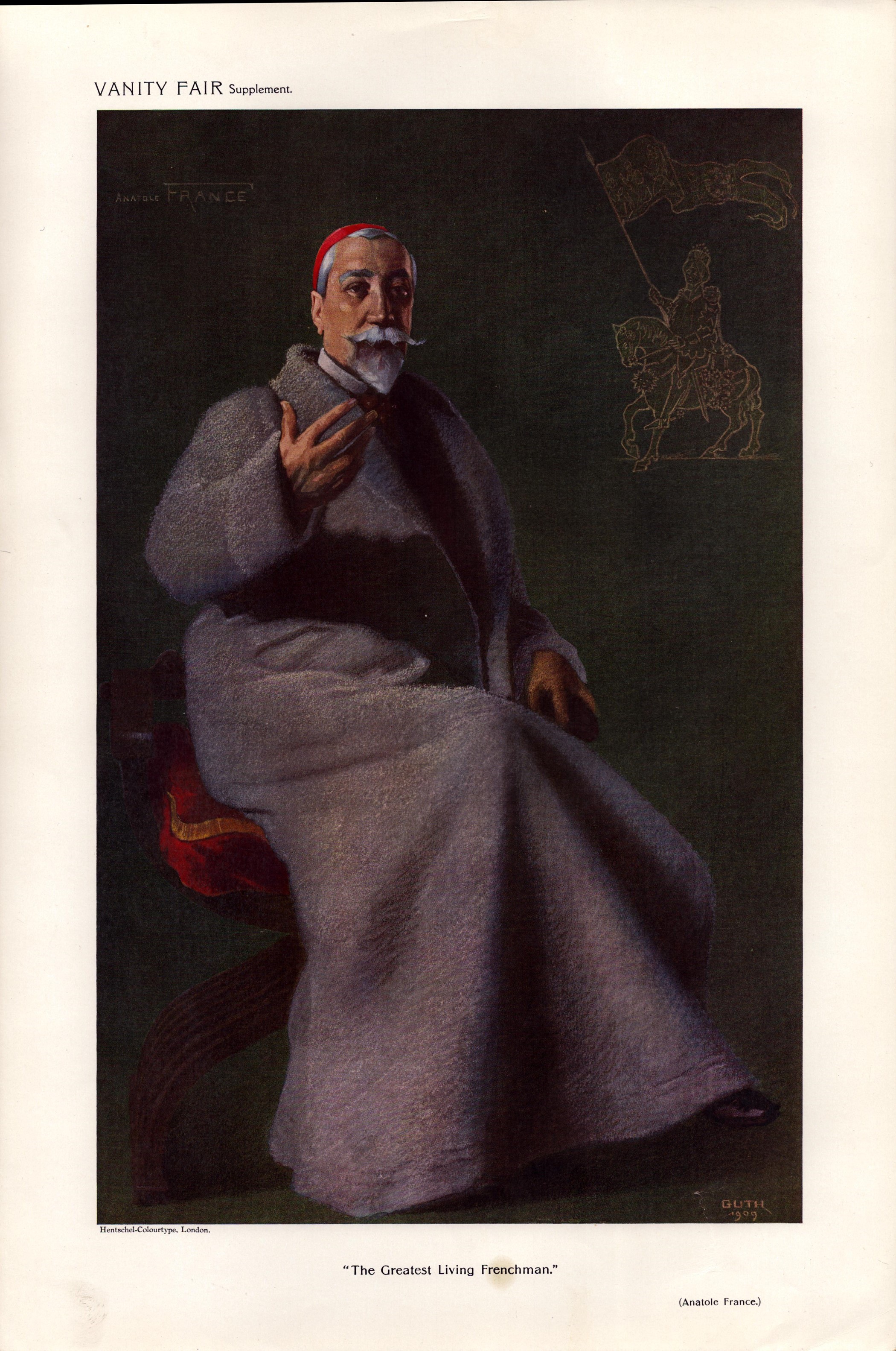 Vanity fair print. Titled The Greatest living Frenchman. Approx size 14x12inch. Good condition Est.