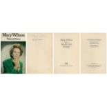 Mary Wilson Selected poems signed first edition hardback book 1970. Also signed by Harold Wilson.