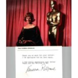 Vanessa Redgrave Actress Signed Personal Card With Photo. Good Condition Est.