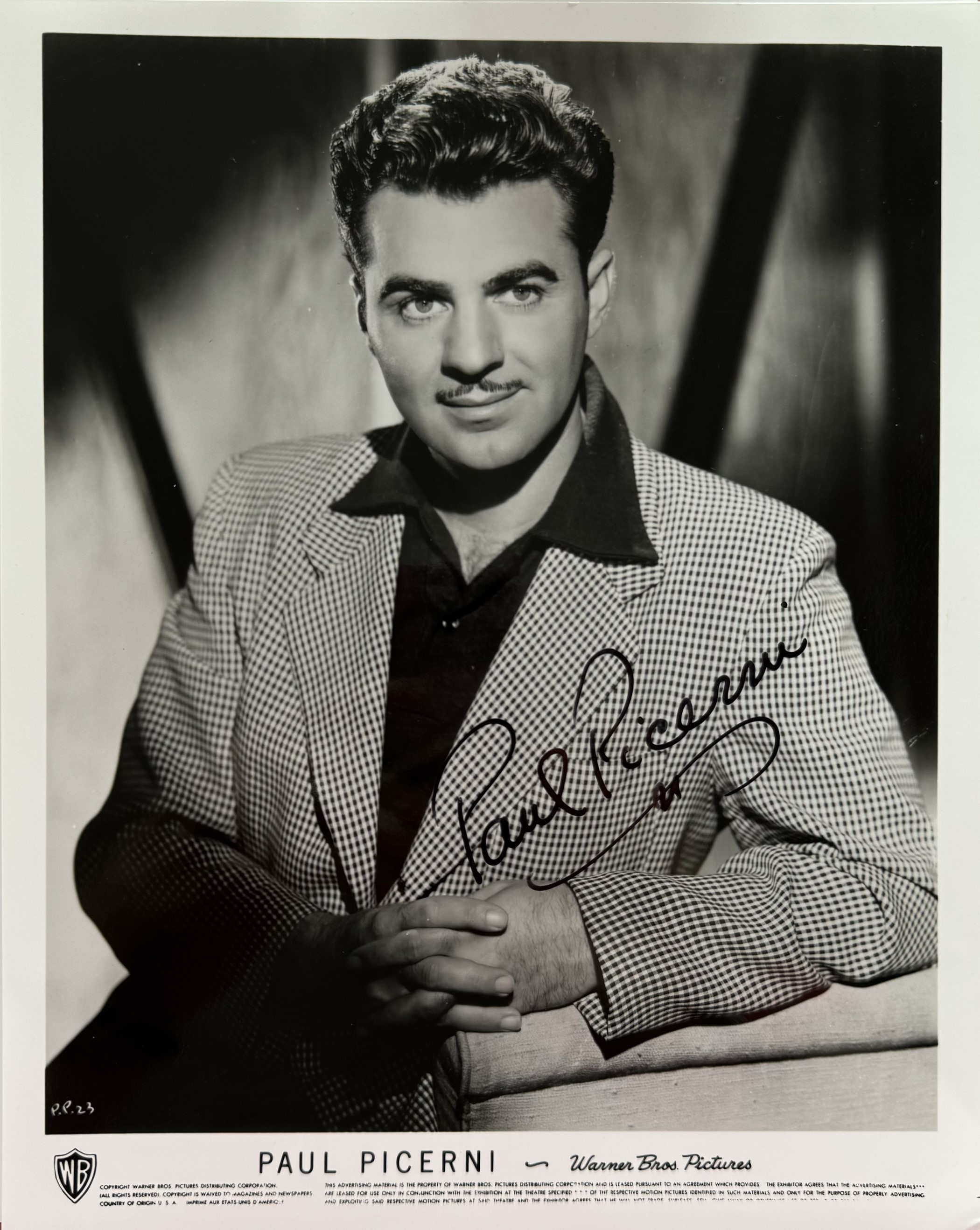 Paul Picerni signed 10x8inch black and white photo. American actor. Good condition Est.