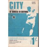 Football Manchester City v BV Borussia 09 Dortmund Friday 11th August 1967 Maine Road Manchester