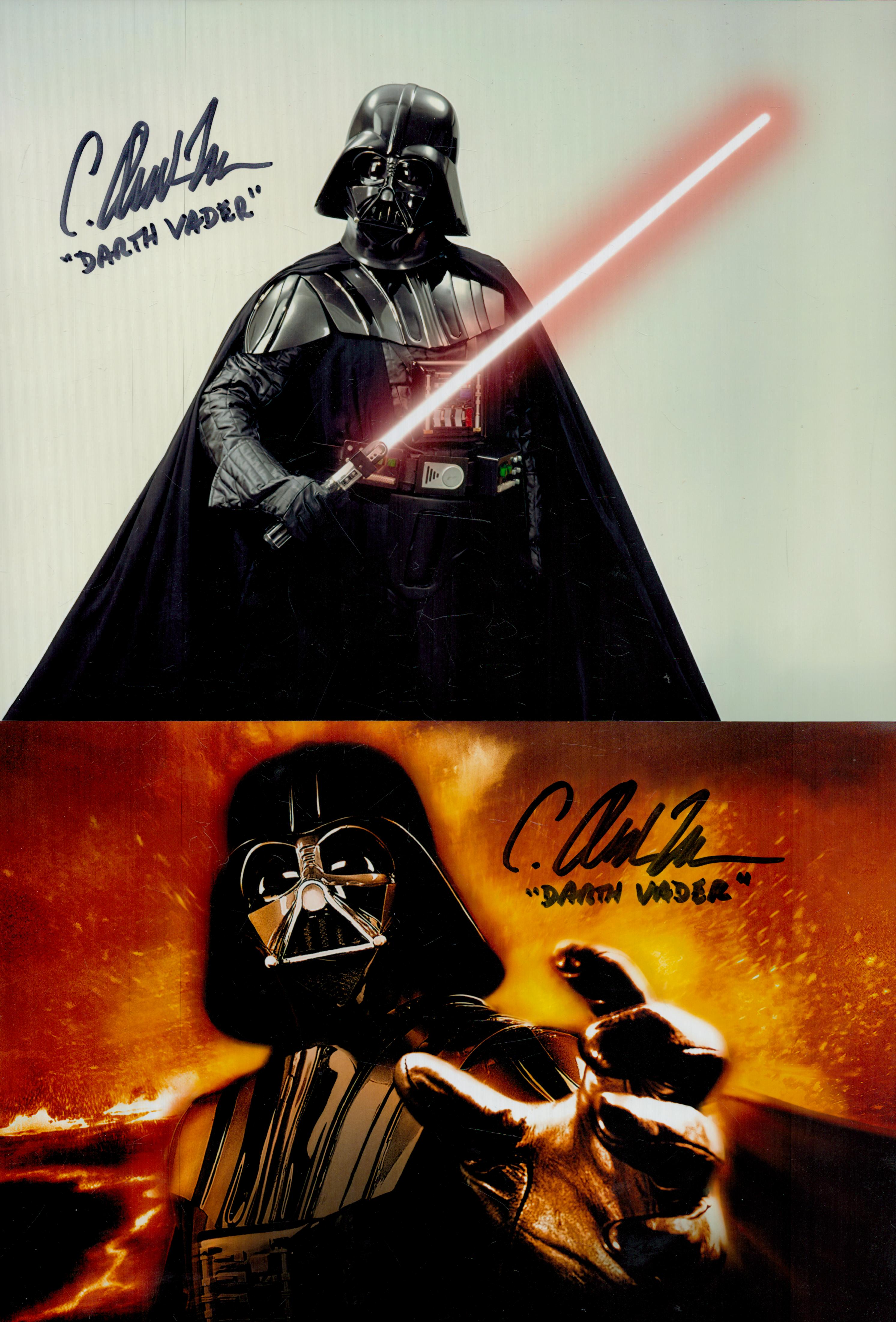 Darth Vadar four 10 x 8 inch colour photos signed by Vadar body double C Andrew Nelson. Good - Image 2 of 2