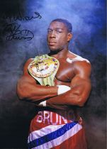 Boxing Autographed Frank Bruno 16 X 12 Photo : Col, Depicting A Wonderful Image Showing World Boxing