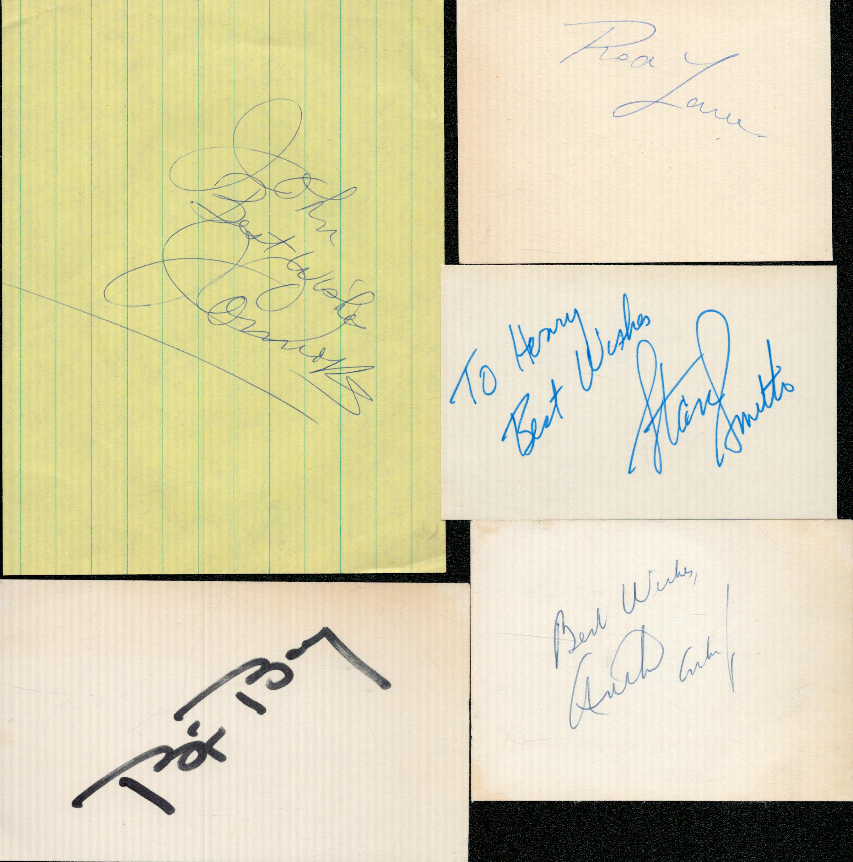 Tennis - Wimbledon mens singles champions - 5 signed items: Rod Laver (1961, 1962, 1968 and 1969),