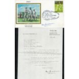 Sir Don Bradman Cricket legend signed rare 1980 Colorano Silk Centenary Test Match FDC. Sir Donald
