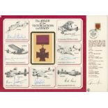 WW2 Seven VC winners Mult signed DM cover The AWARD of the VICTORIA CROSS to AIRMEN signed by Grp