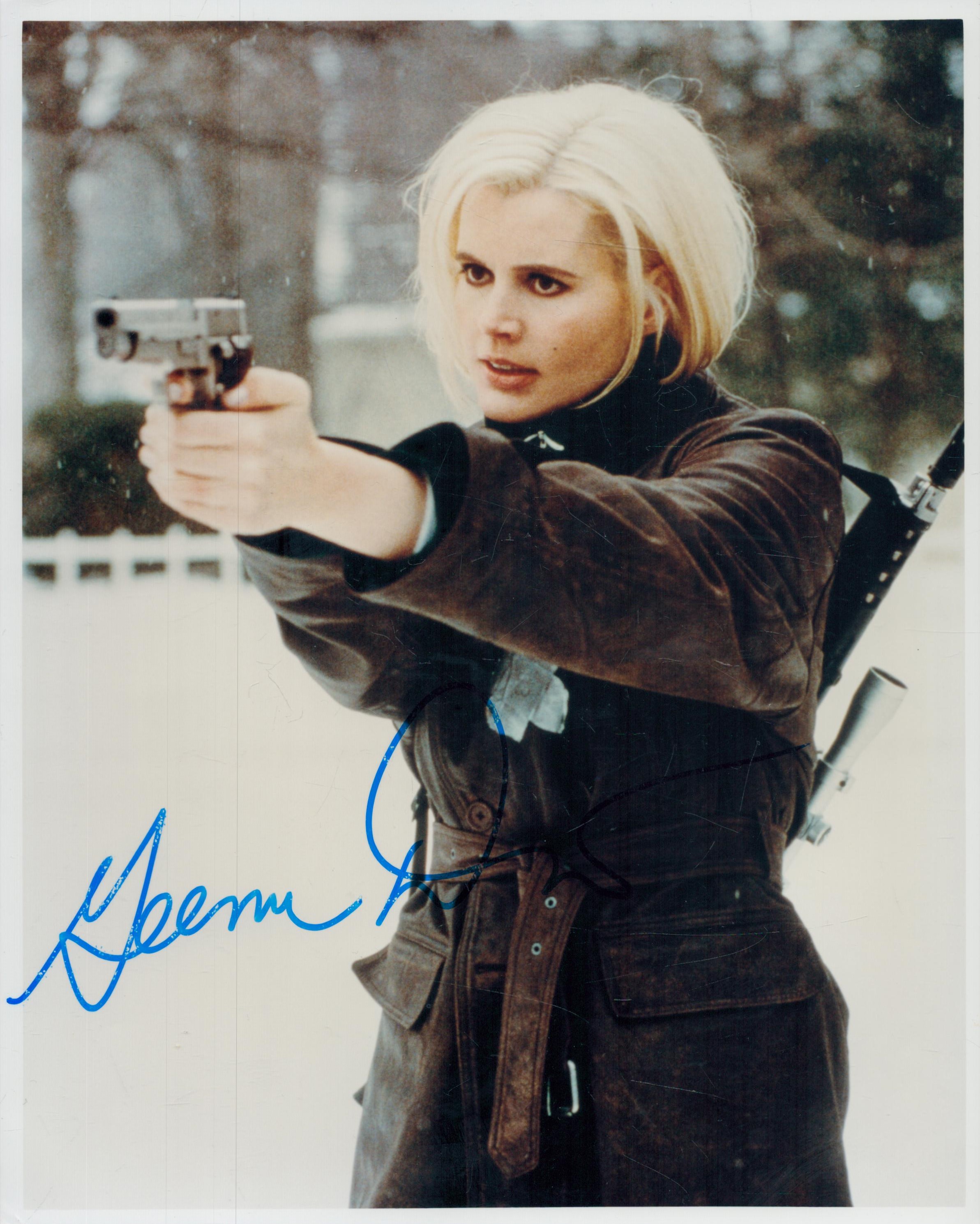 Geena Davis Signed 10x8 inch colour photo. Good Condition. All autographs come with a Certificate of