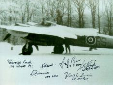 WW2 Mosquito Photo Signed 6 WW2 RAF Mosquito Pilots and Navigators. This 6" x 8" Mosquito Photo