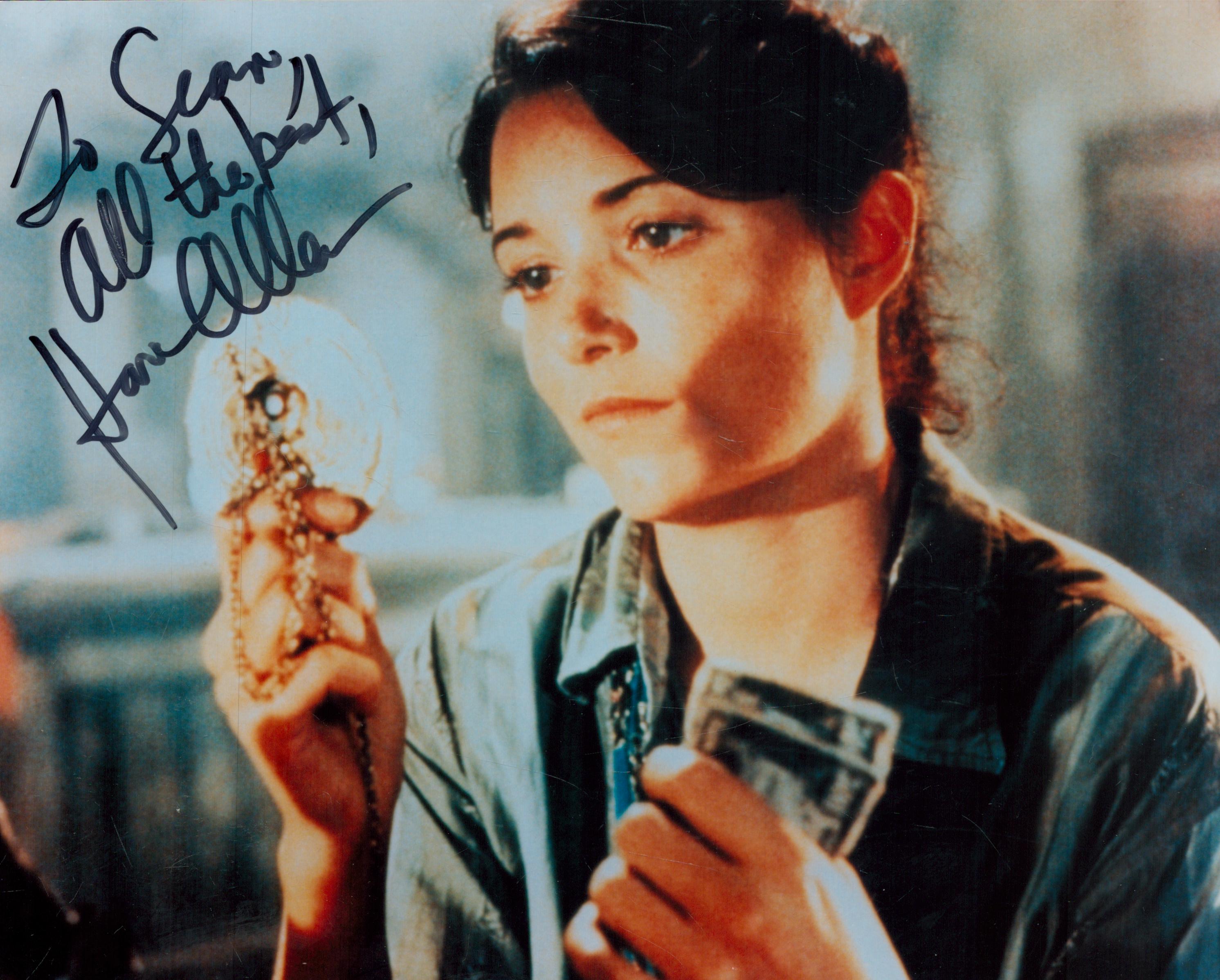 Karen Allen signed 10x8 inch colour photo dedicated. Good Condition. All autographs come with a