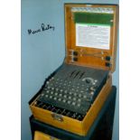 WW2 Bletchley Park codebreaker Mavis Batey signed lovely 12 x 8 inch colour Enigma machine photo.