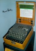WW2 Bletchley Park codebreaker Mavis Batey signed lovely 12 x 8 inch colour Enigma machine photo.