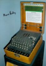 WW2 Bletchley Park codebreaker Mavis Batey signed lovely 12 x 8 inch colour Enigma machine photo.