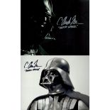 Darth Vadar four 10 x 8 inch colour photos signed by Vadar body double C Andrew Nelson. Good
