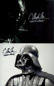 Darth Vadar four 10 x 8 inch colour photos signed by Vadar body double C Andrew Nelson. Good