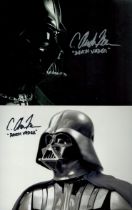 Darth Vadar four 10 x 8 inch colour photos signed by Vadar body double C Andrew Nelson. Good