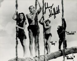Johnny Sheffield signed 10x8inch black and white photo as Tarzan. Good Condition. All autographs