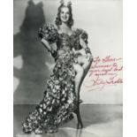 Betty Grable Hollywood legend signed 10 x 8 inch vintage photo, dedicated to Steve. Couple tape