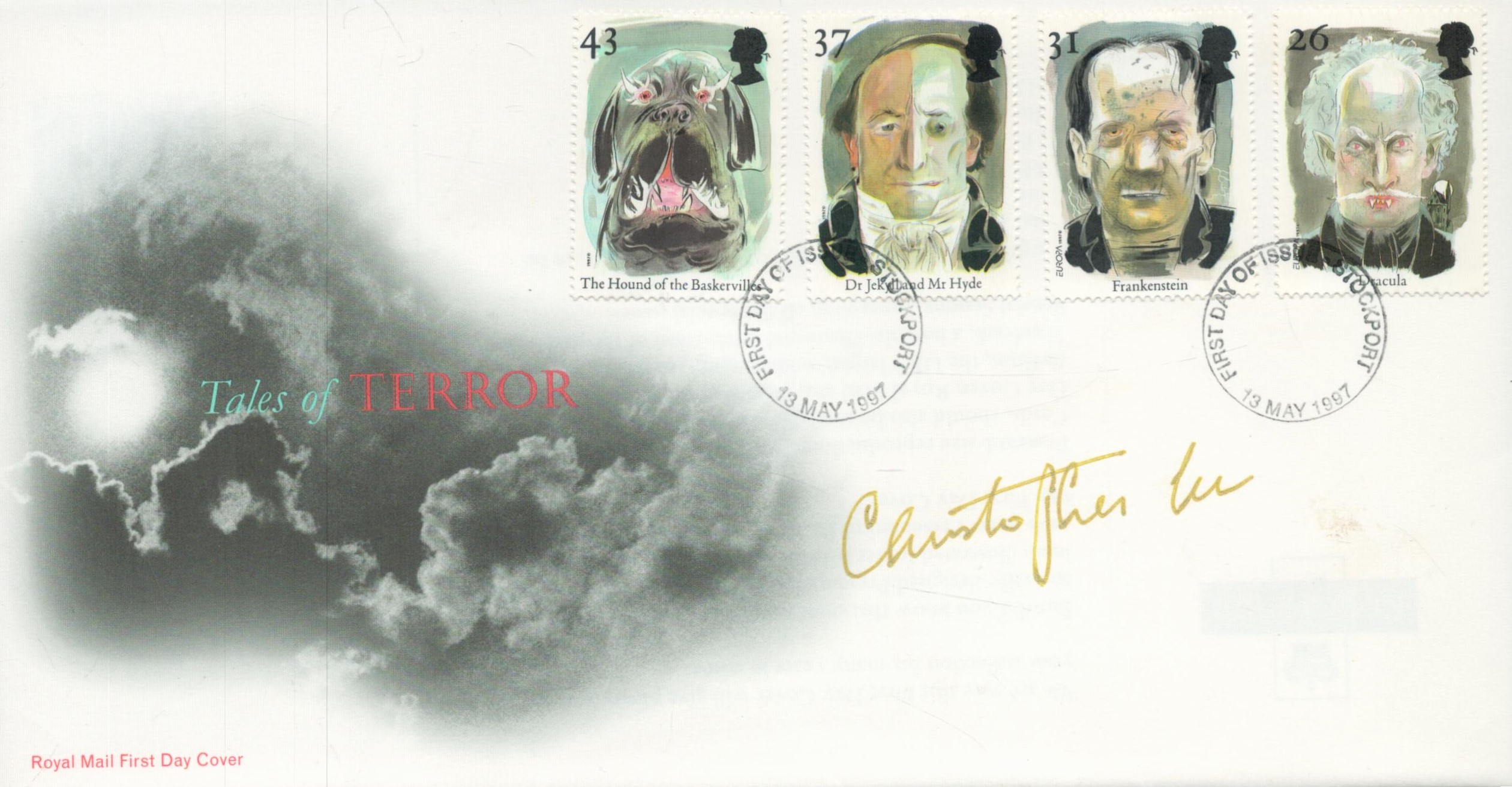 Christopher Lee (1922-2015), English actor and singer. A signed Tales of Terror FDC. In a career