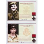 Victoria Cross autograph collection Four A4 colour copied biography pages hand signed by Lt Col Eric