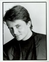 Michael J Fox signed 10x8inch black and white photo. Good Condition. All autographs come with a
