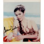 Carrie Fisher signed 10x8inch colour photo. Good Condition. All autographs come with a Certificate