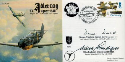WW2 RAF Luftwaffe fighter aces Ulrich Steinhilper JG52, Grp Capt Dennis David DFC AFC 87 sqn