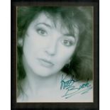 Kate Bush signed 10x8inch black and white photo. Good Condition. All autographs come with a