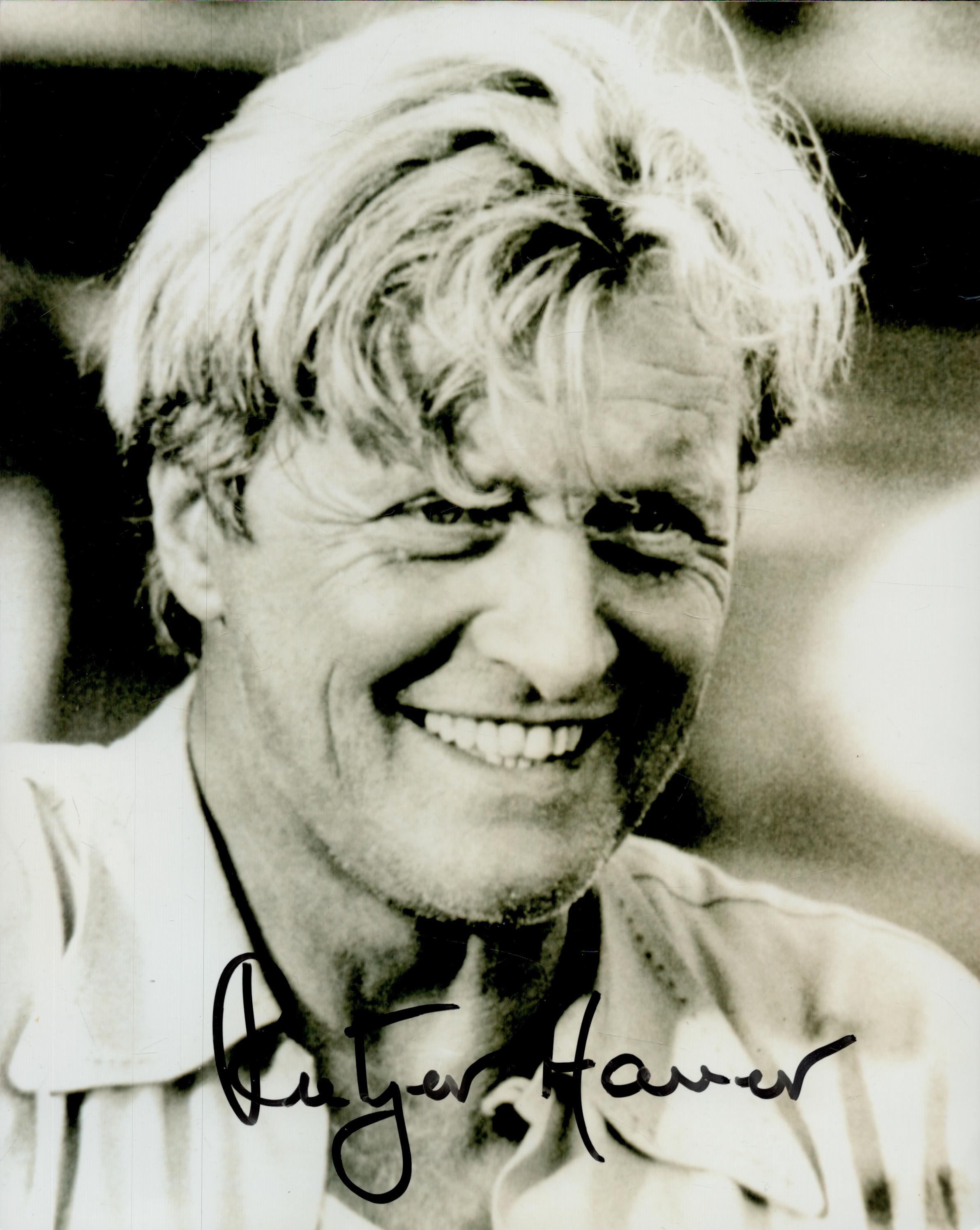 Rutger Hauer signed 10x8inch black and white photo. Also comes with TLS dated 21/3/2005. Good