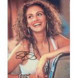 Julia Roberts signed 10x8inch colour photo. Good Condition. All autographs come with a Certificate