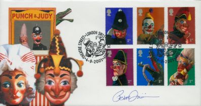Clangers Peter Firmin signed 2001 Punch and Judy official Scott FDC with scarce Theatre Street