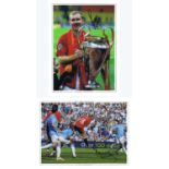 Football Autographed Paul Scholes 16 X 12 Photo-Edition : Colorized, Depicting Manchester United