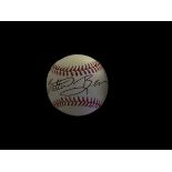 Eric Esch known as Butterbean signed baseball in display case. American retired professional