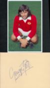 Football legend George Best signed large autograph album page with unsigned 6 x 4 inch colour Man