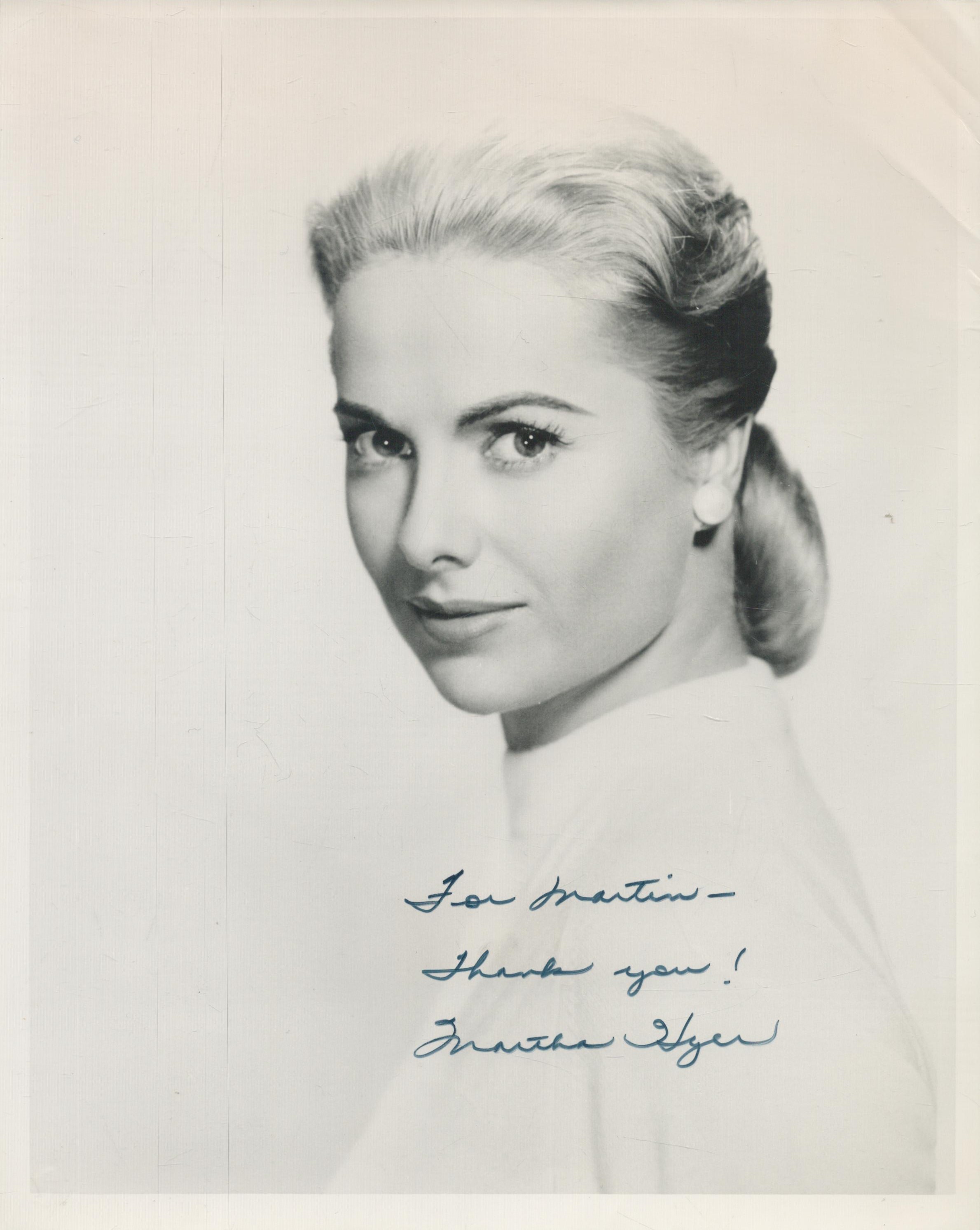 Martha Hyer (1924-2014), American actress. A signed and dedicated 10x8 inch photo. She played Gwen