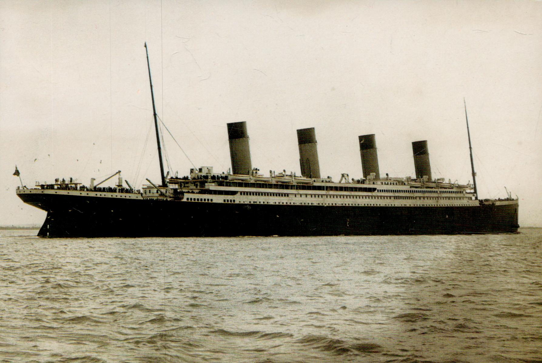 Titanic Survivor Edith Haisman signed to back of 6 x 4 inch b/w Titanic at Sea postcard. Father - Image 2 of 2