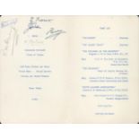 Prince Henry, Duke of Gloucester signed inside 4 page 1958 Scots Guards Association Jubilee Dinner