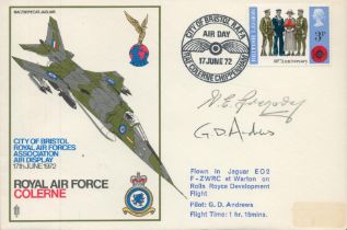 Flt Lt A E Gregory DFC 219 sqn WW2 RAF Battle of Britain fighter ace signed 1972 RAF Colerne