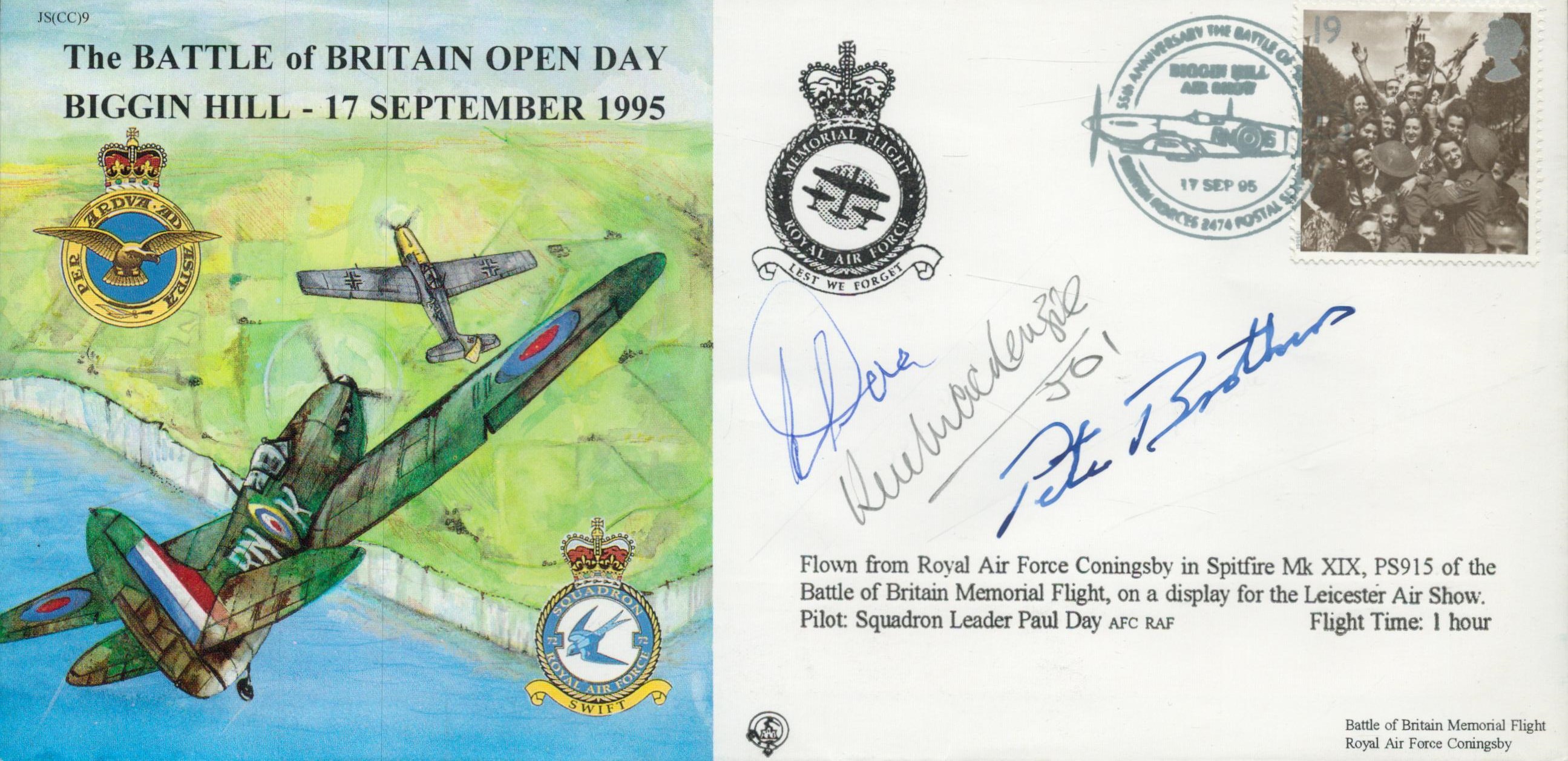 Bob Doe, Ken Mackenzie and Pete Brothers FDC (JS(CC)9) The Battle of Britain Open Day Biggin Hill 17