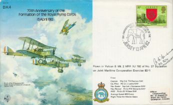 Ambrose Milnes 32 sqn WW2 RAF Battle of Britain fighter ace signed 1982 DH4 bomber cover. Good