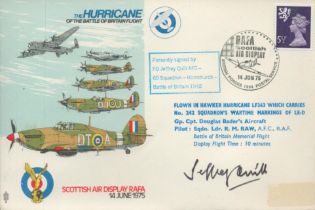 Jeffrey Quill AFC 65 sqn WW2 RAF Battle of Britain fighter ace signed Hurricanes of the BBMF flown
