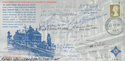 Endowment RAFLET Stamp Club Room Signed 18 Pilots, Battle of Britain Test Pilot 23 Apr 1997 Richmond