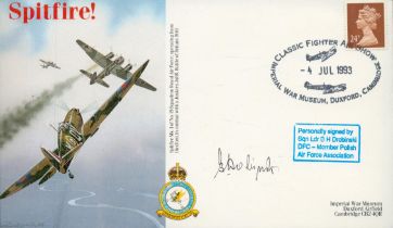 Sqn Ldr B H Drobinski DFC WW2 RAF Battle of Britain fighter ace signed 1993 Duxford Spitfire