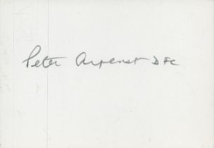 Peter Ayerst DFC 7 OUT sqn WW2 RAF Battle of Britain fighter ace signed white card. Good condition
