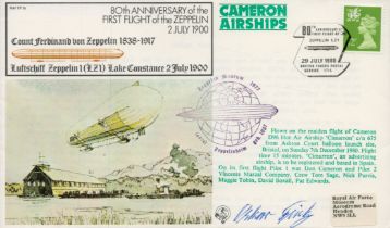 FF18c 1st Flight of the Zeppelin Signed Oskar Fink Zeppelin steersman 1928 80th Anniversary 1st